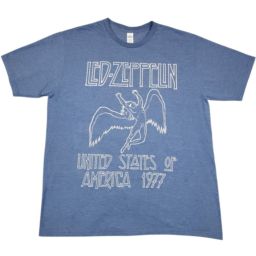 Led Zeppelin 1977 USA Tour Icarus Shirt Mens XL Blue 707 Fantasy Activewear